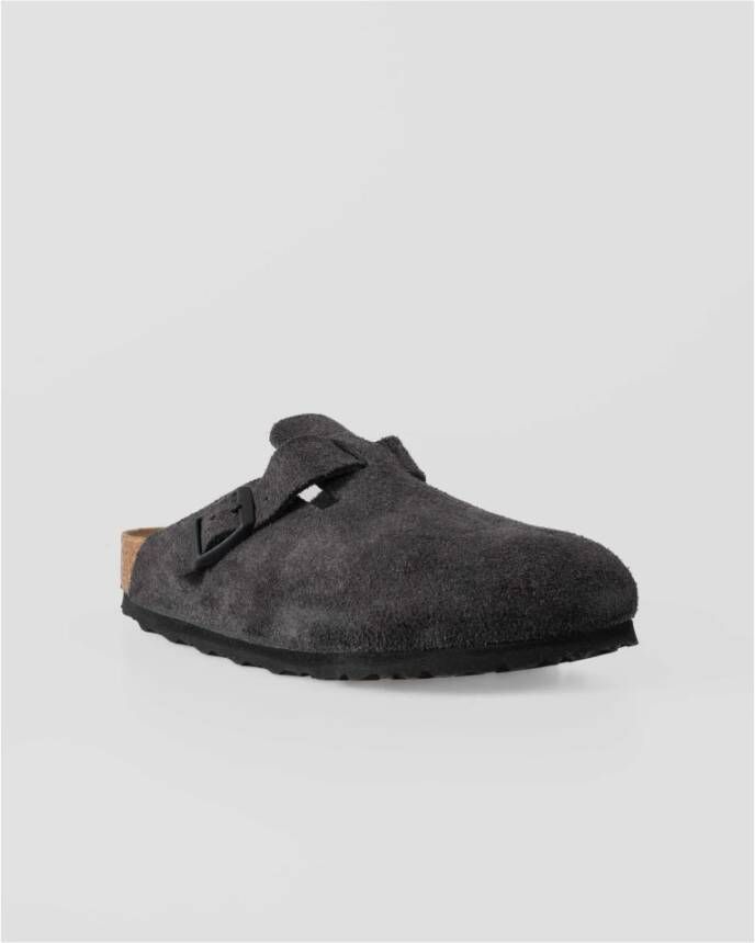 Birkenstock Suede Leder Clog Black Dames