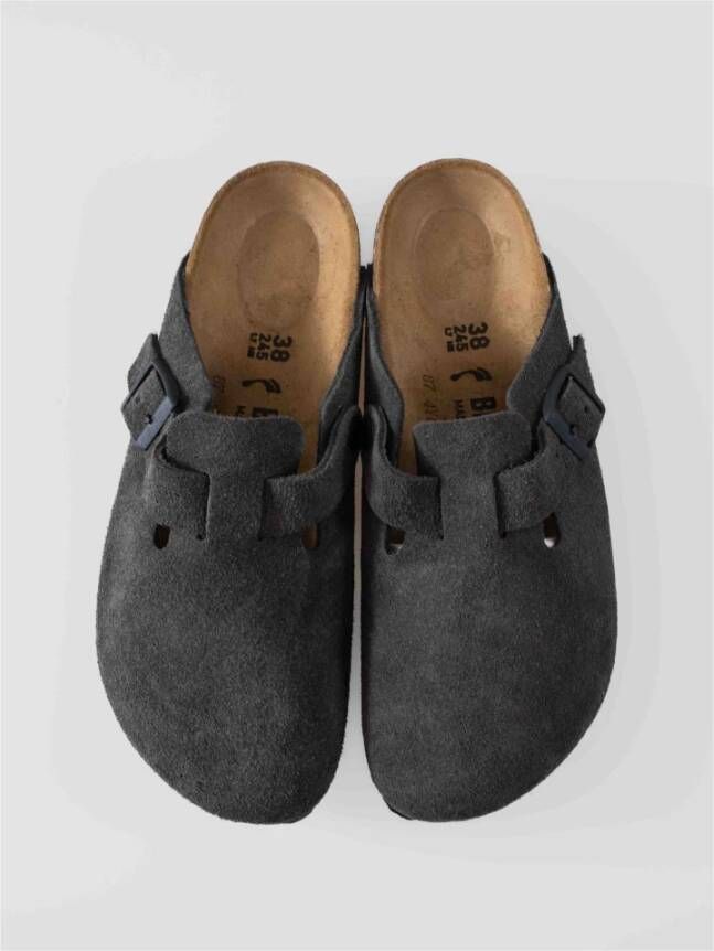 Birkenstock Suede Leder Clog Black Dames
