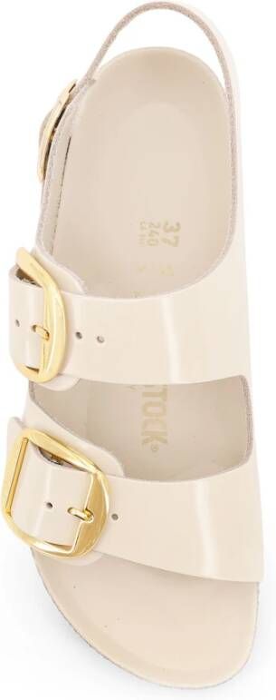 Birkenstock Verstelbare Beige Sandalen met Metalen Gespen