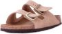 Birkenstock Verstelbare Logo Sandalen Rubberen Zool Beige Dames - Thumbnail 11