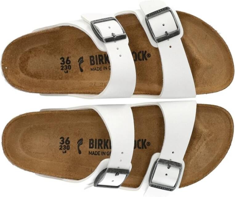 Birkenstock Witte Birko-Flor Sandaal met Kurken Binnenzool White Dames