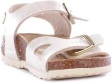 Birkenstock Witte Junior Logo Sandalen Gesp Sluiting White Dames