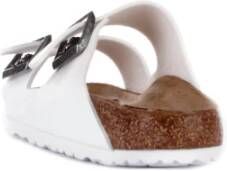 Birkenstock Witte Logo Zijgesp Sandalen White Dames
