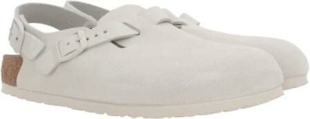 Birkenstock Suede Slingback Sandal met Hak White Dames