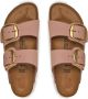 Birkenstock Klassieke Big Buckle Nubuck Leren Sandaal Pink Dames - Thumbnail 5