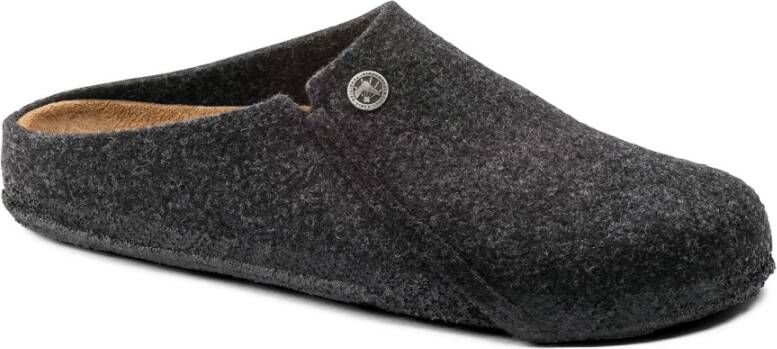 Birkenstock Zermatt Wool Felt Narrow Pantoffels Antraciet Gray Dames