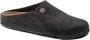 Birkenstock Zermatt wollen gevoelde smalle pantoffels Antraciet Gray Dames - Thumbnail 2