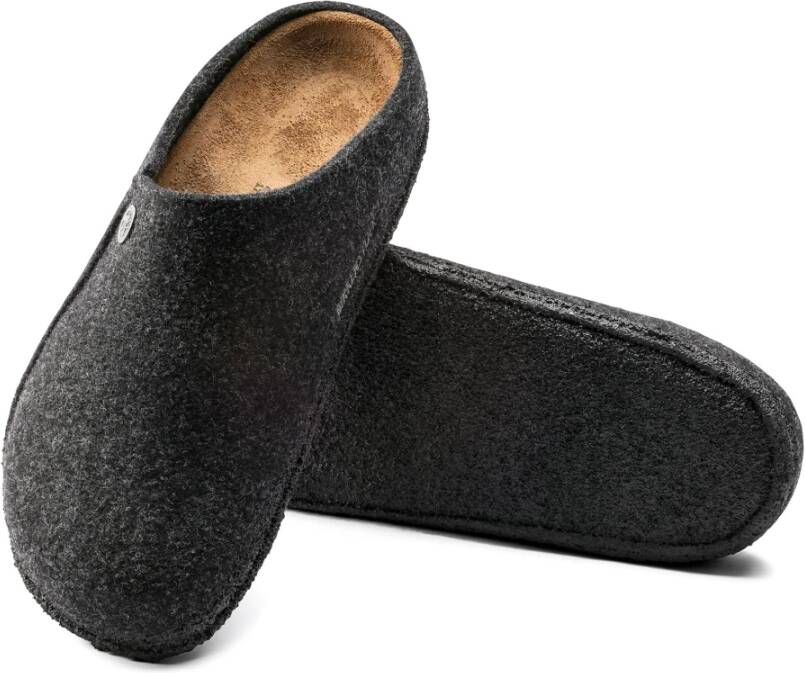 Birkenstock Zermatt Wool Felt Narrow Pantoffels Antraciet Gray Dames