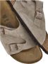 Birkenstock Suède Kurk Sandalen Verstelbare Gesp Sluiting Beige Heren - Thumbnail 14