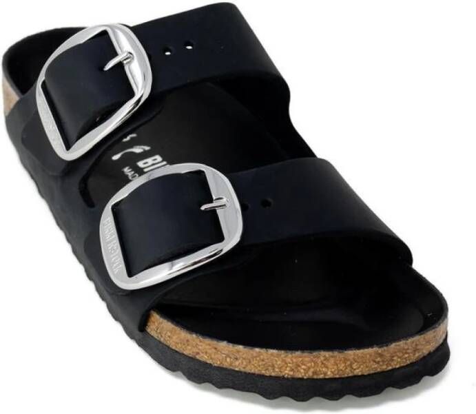 Birkenstock Zwarte Buckle Slider Sandaal voor Vrouwen Black Dames