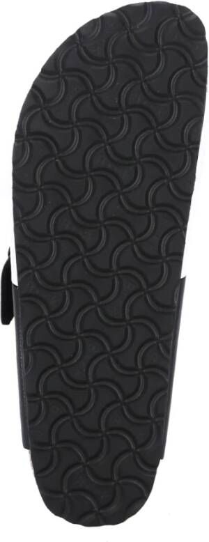 Birkenstock ;Zwarte en Witte Dames Slippers; Black Dames