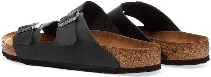 Birkenstock Zwarte Sandalen van Geölied Leder Black Heren