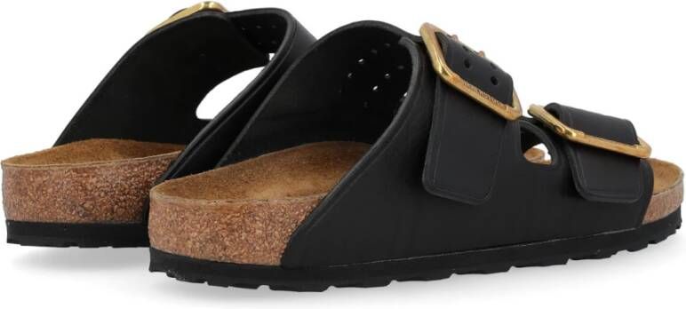 Birkenstock Zwarte geperforeerde leren sandaal Black Heren