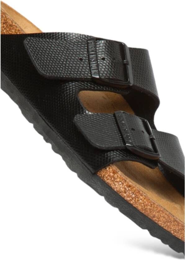 Birkenstock Glimmende Hagedis Sandalen Black Dames