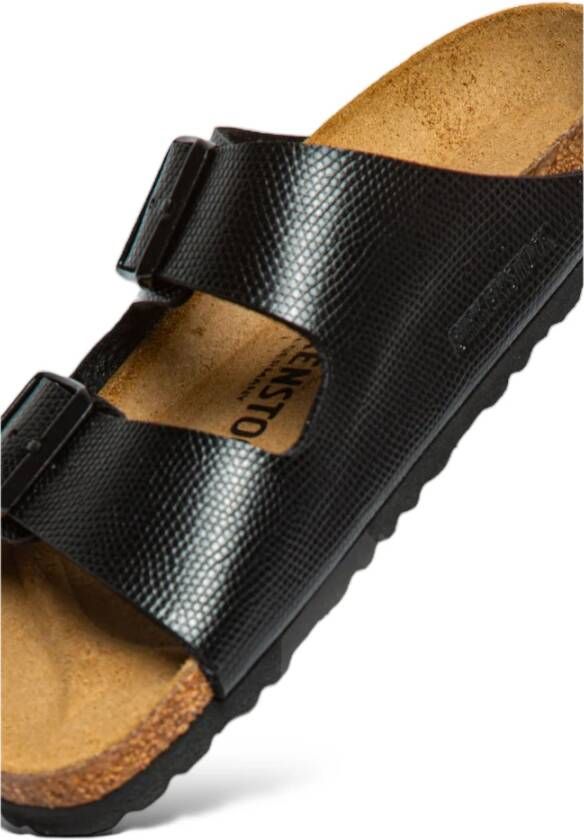 Birkenstock Glimmende Hagedis Sandalen Black Dames
