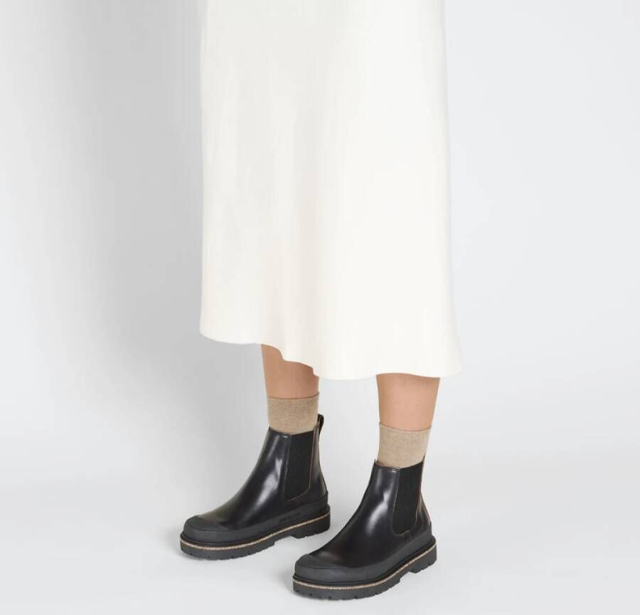 Birkenstock Zwarte leren enkellaarzen