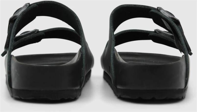 Birkenstock Arizona Lederen Zwarte Slides Black Heren