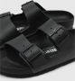 Birkenstock Arizona Lederen Zwarte Slides Black Heren - Thumbnail 4
