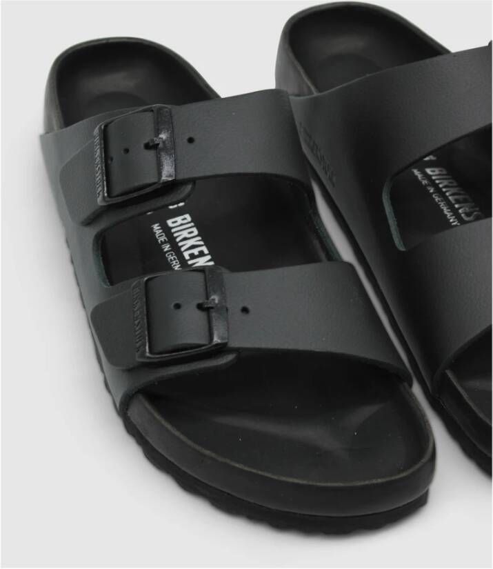 Birkenstock Arizona Lederen Zwarte Slides Black Heren