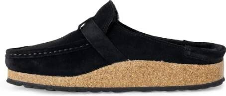 Birkenstock Zwarte Leren Pantoffels Herfst Winter Dames Black Dames