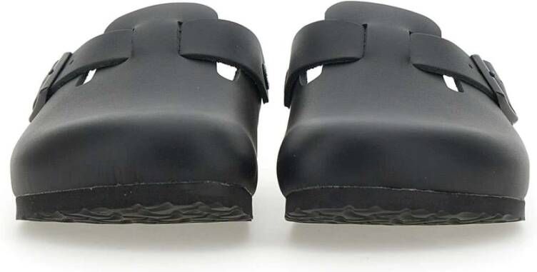 Birkenstock Zwarte Leren Sandalen Klassiek Model Black Heren