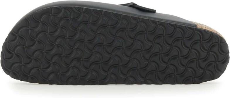 Birkenstock Zwarte Leren Sandalen Klassiek Model Black Heren