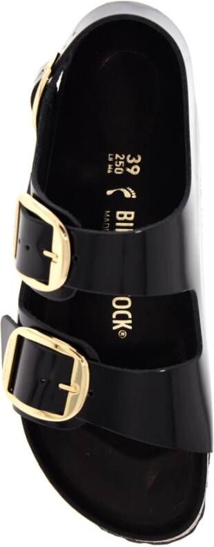 Birkenstock Milano Sandalen met Grote Gesp Black Dames