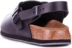 Birkenstock Zwarte leren sandalen met verstelbare gesp Black Heren