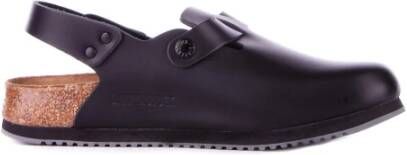 Birkenstock Zwarte leren sandalen met verstelbare gesp Black Heren