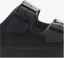 Birkenstock Zwarte Leren Sliders Ronde Neus Sandalen Black - Thumbnail 10