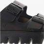 Birkenstock Zwarte Leren Verstelbare Strap Sandalen Black Dames - Thumbnail 29