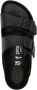 Birkenstock Zwarte Leren Sliders Ronde Neus Sandalen Black - Thumbnail 8