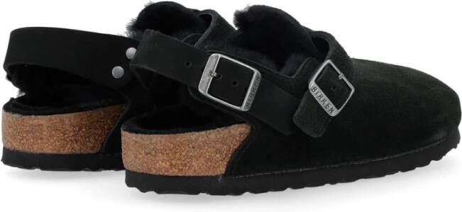 Birkenstock Tokio Schapenvacht Suède Clogs Black Dames