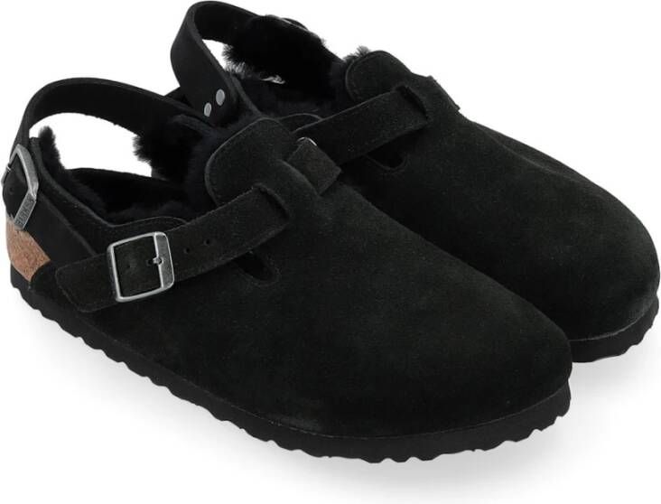 Birkenstock Tokio Schapenvacht Suède Clogs Black Dames