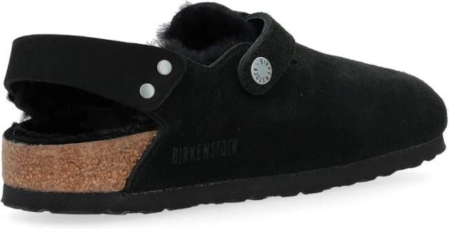 Birkenstock Tokio Schapenvacht Suède Clogs Black Dames