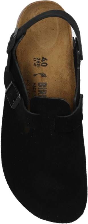 Birkenstock Zwarte Suède Sandalen met Zilveren Beslag Black Dames