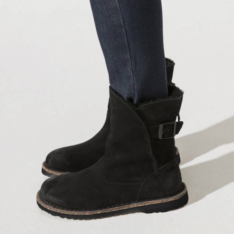 Birkenstock Zwarte Winterlaarzen met Warme Voering Zwart Dames