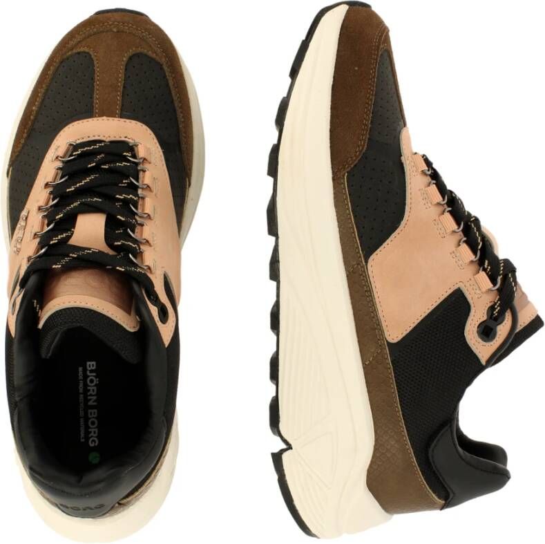 Björn Borg Chunky Runner Sneaker met Gemengde Materialen Bruin Dames