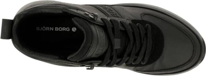 Björn Borg Comfortabele High Top Sneaker met Logo Strap Zwart Heren