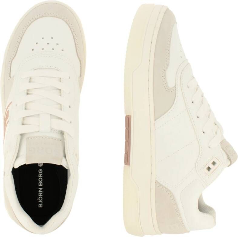 Björn Borg T2300 MET Tennis Geïnspireerde Sneaker Wit Dames