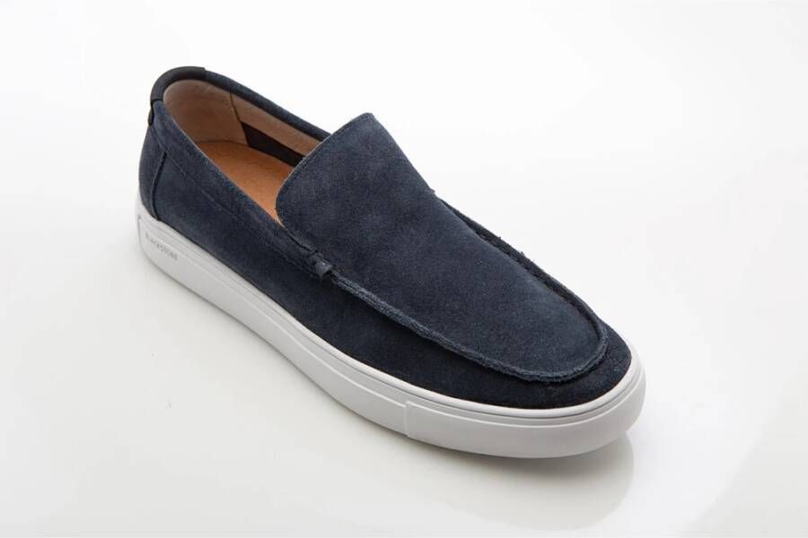 Blackstone Blauwe Suède Loafer Eclipse Stijl Blue Heren