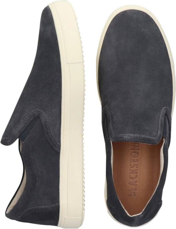 Blackstone Luxe Suède Instappers voor Mannen Blue Heren