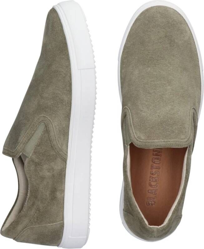 Blackstone Luxe Suède Instappers Green Heren