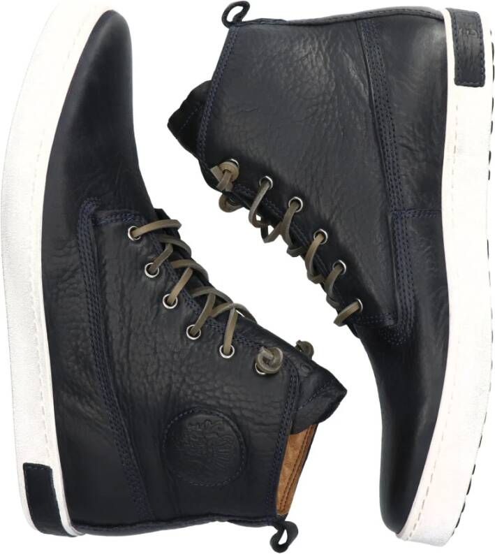 Blackstone Donker Indigo Leren Hi-Top Sneaker