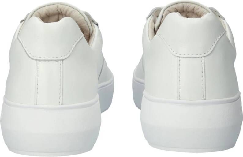 Blackstone Witte Leren Sneaker Laag White Dames