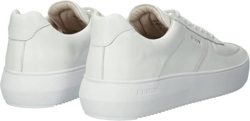 Blackstone Witte Leren Sneaker Laag White Dames