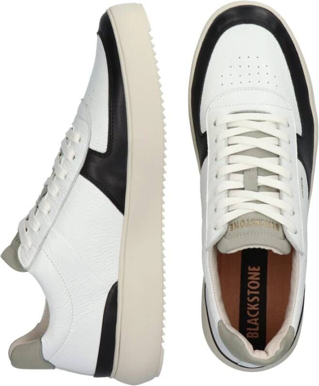 Blackstone Wit-zwarte Sneaker Mid-top Stijl White Heren