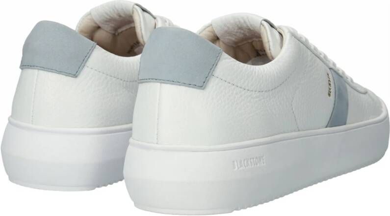 Blackstone Ryder White-cambray Blue Sneaker (low) White Dames