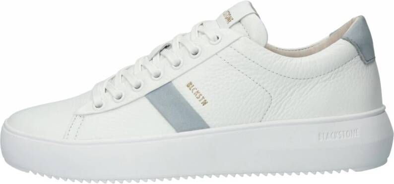 Blackstone Ryder White-cambray Blue Sneaker (low) White Dames