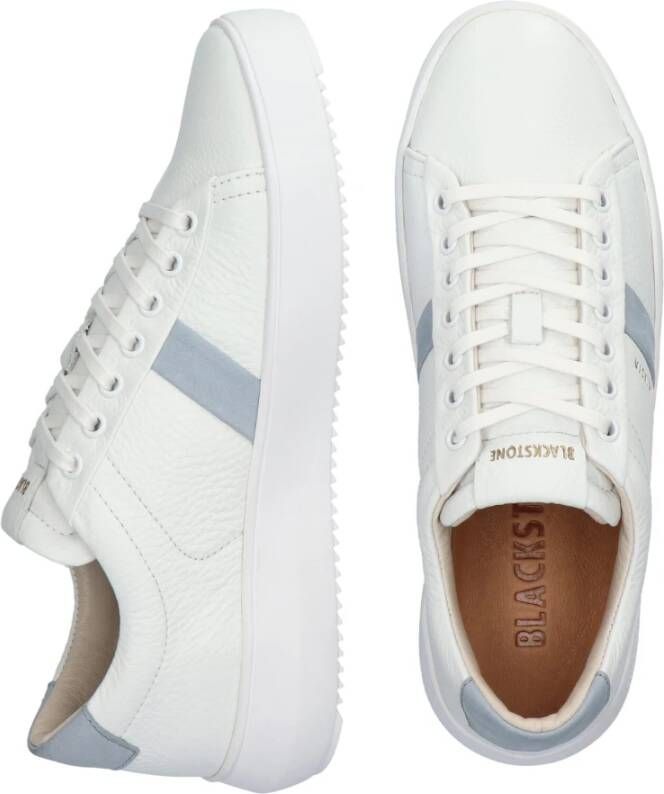 Blackstone Ryder White-cambray Blue Sneaker (low) White Dames